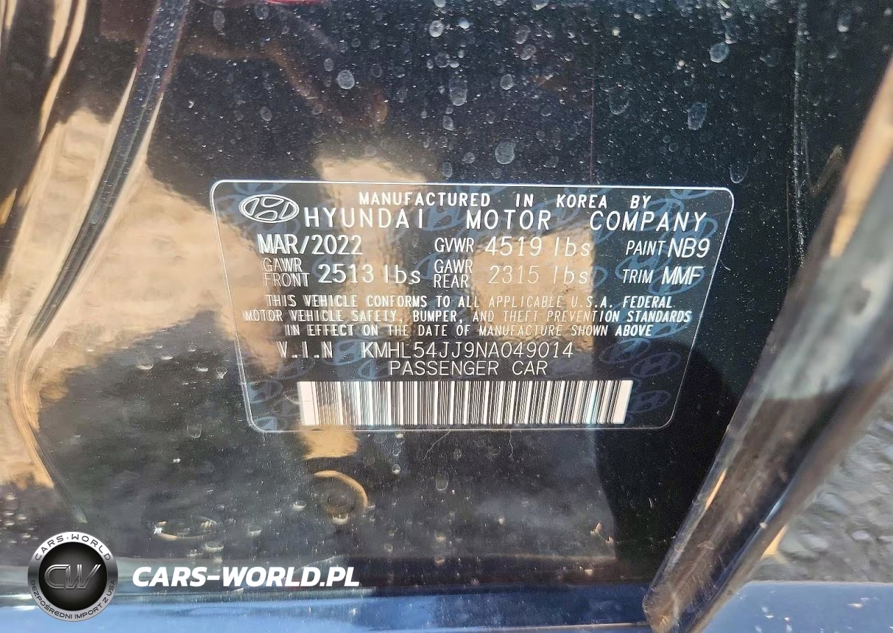 2022 Hyundai Sonata Hybrid Limited VIN:KMHL54JJ9NA049014 - 13