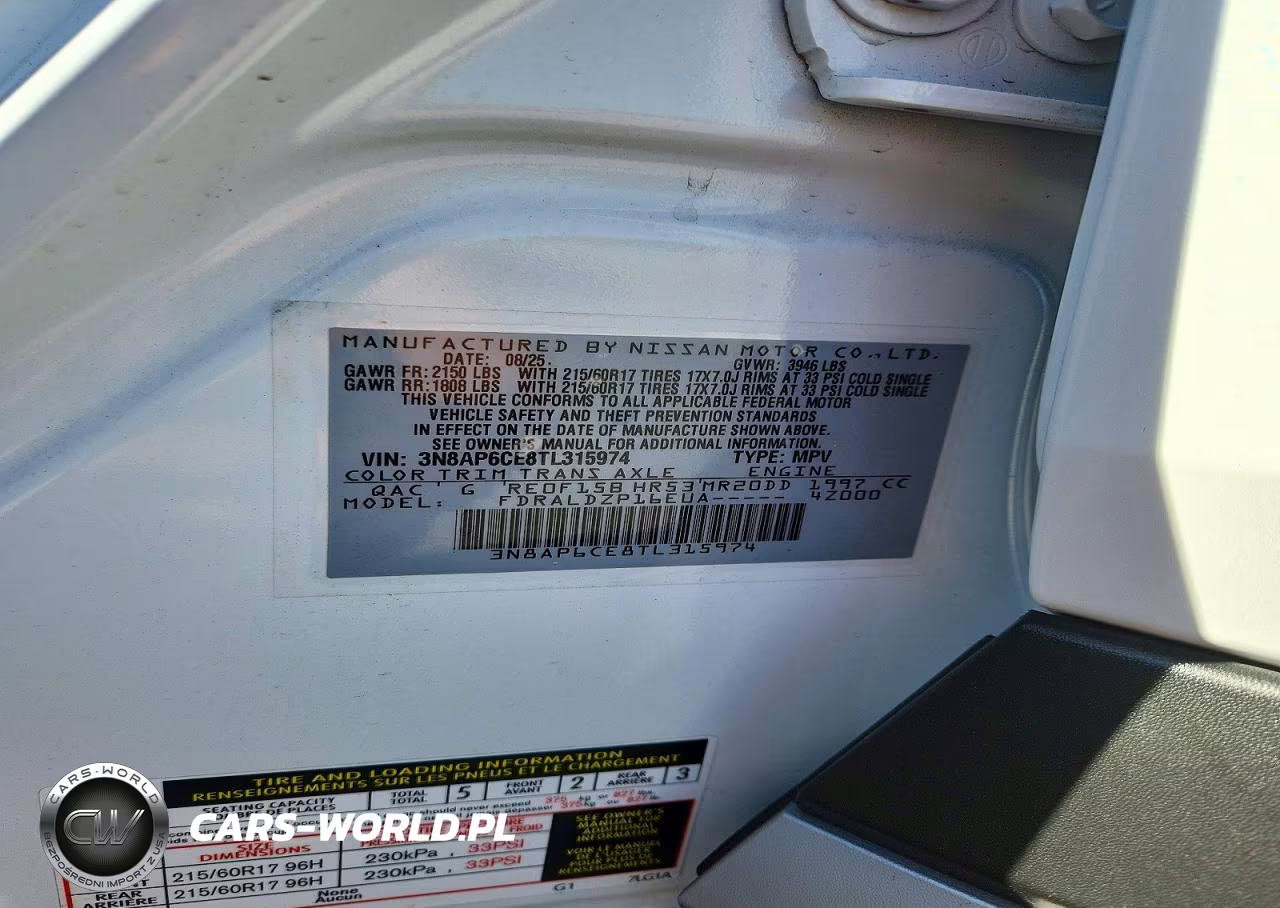 2026 Nissan Kicks Sv VIN:3N8AP6CE8TL315974 - 14