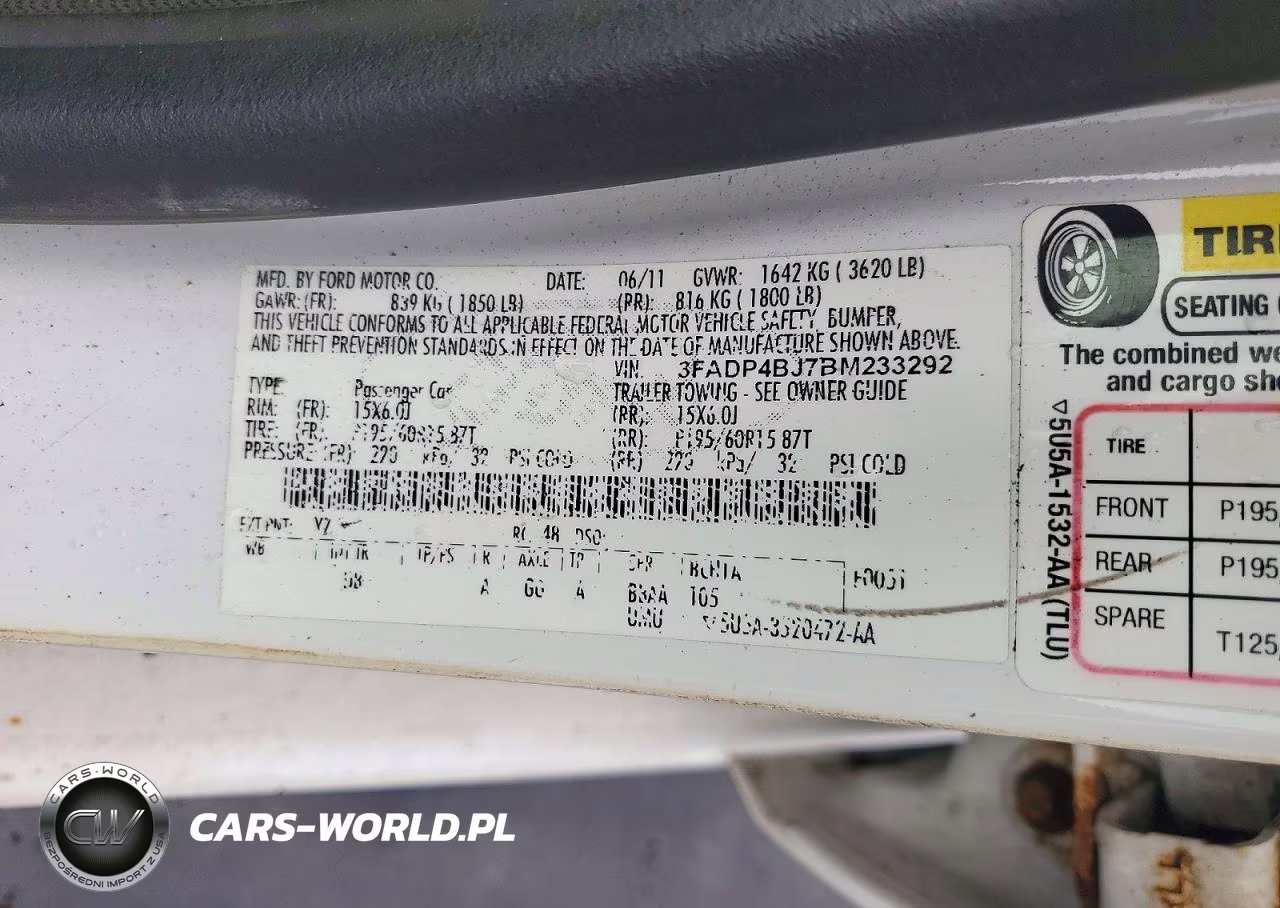 2011 Ford Fiesta Se VIN:3FADP4BJ7BM233292 - 12