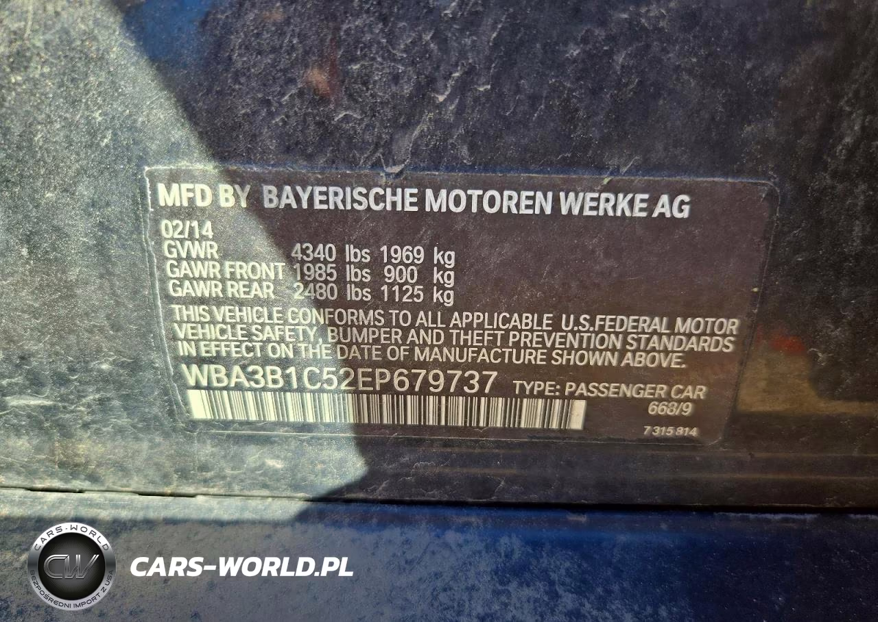 2014 BMW 320 I VIN:WBA3B1C52EP679737 - 12