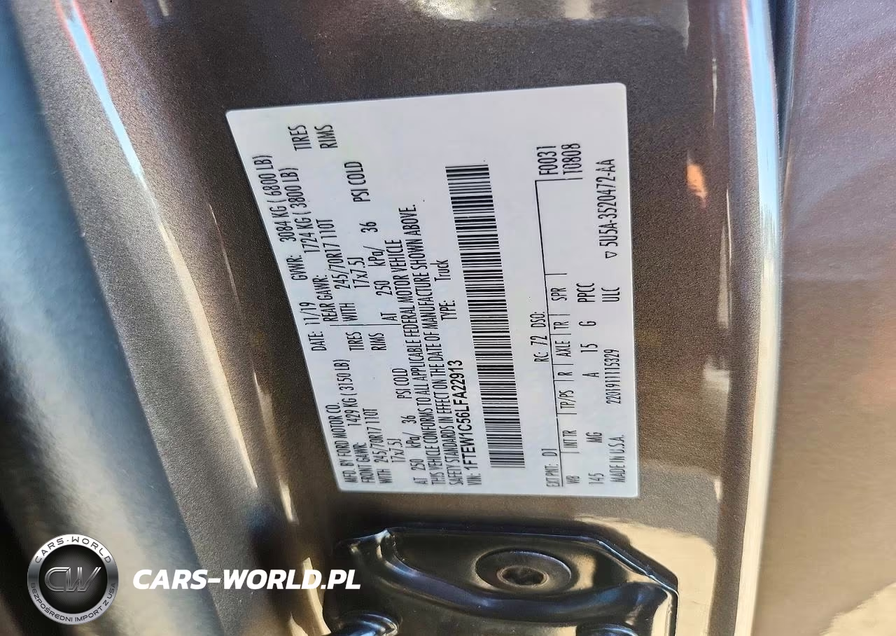 2020 Ford F150 Supercrew VIN:1FTEW1C56LFA22913 - 12