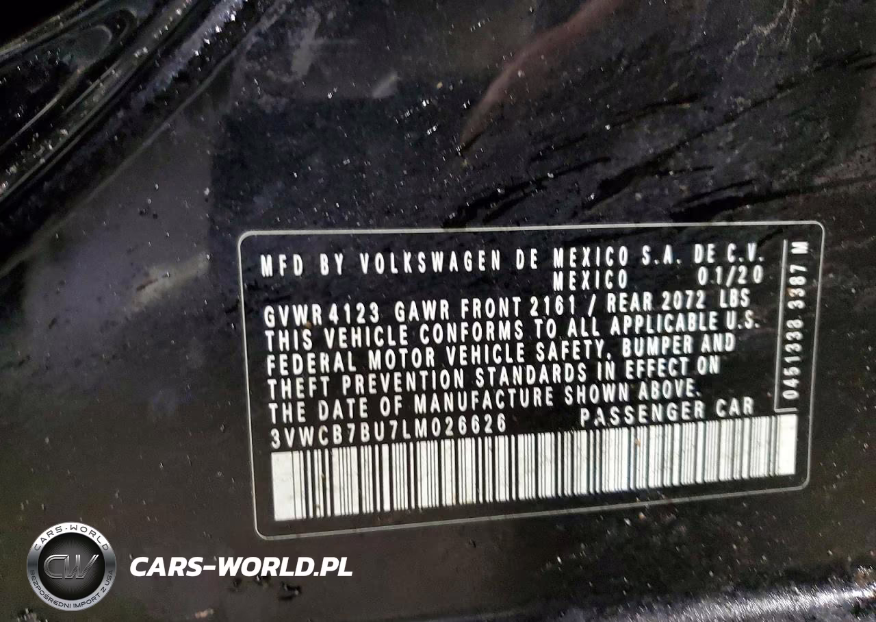 2020 Volkswagen Jetta S VIN:3VWCB7BU7LM026626 - 12