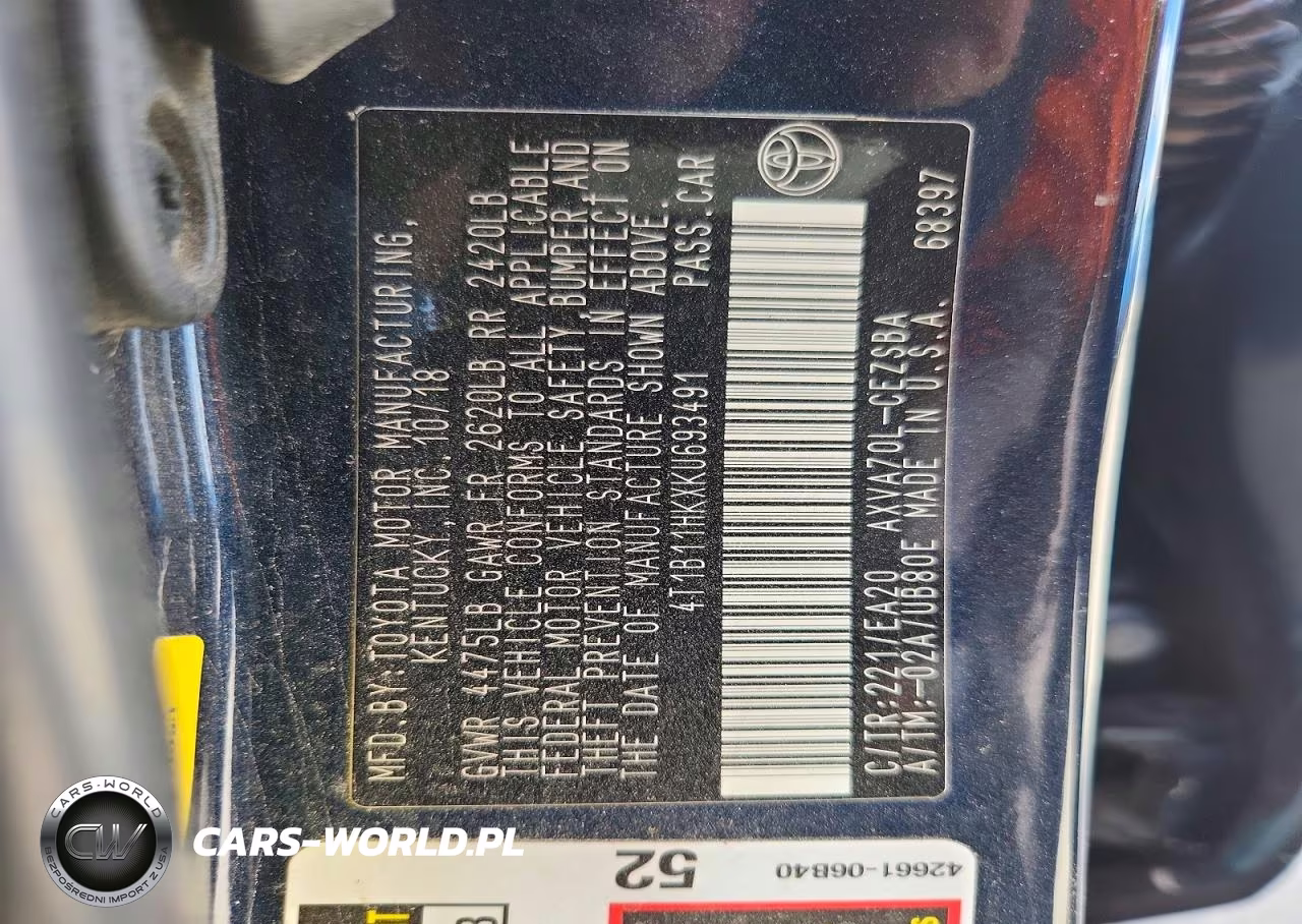 2019 Toyota Camry Se VIN:4T1B11HKXKU693491 - 13