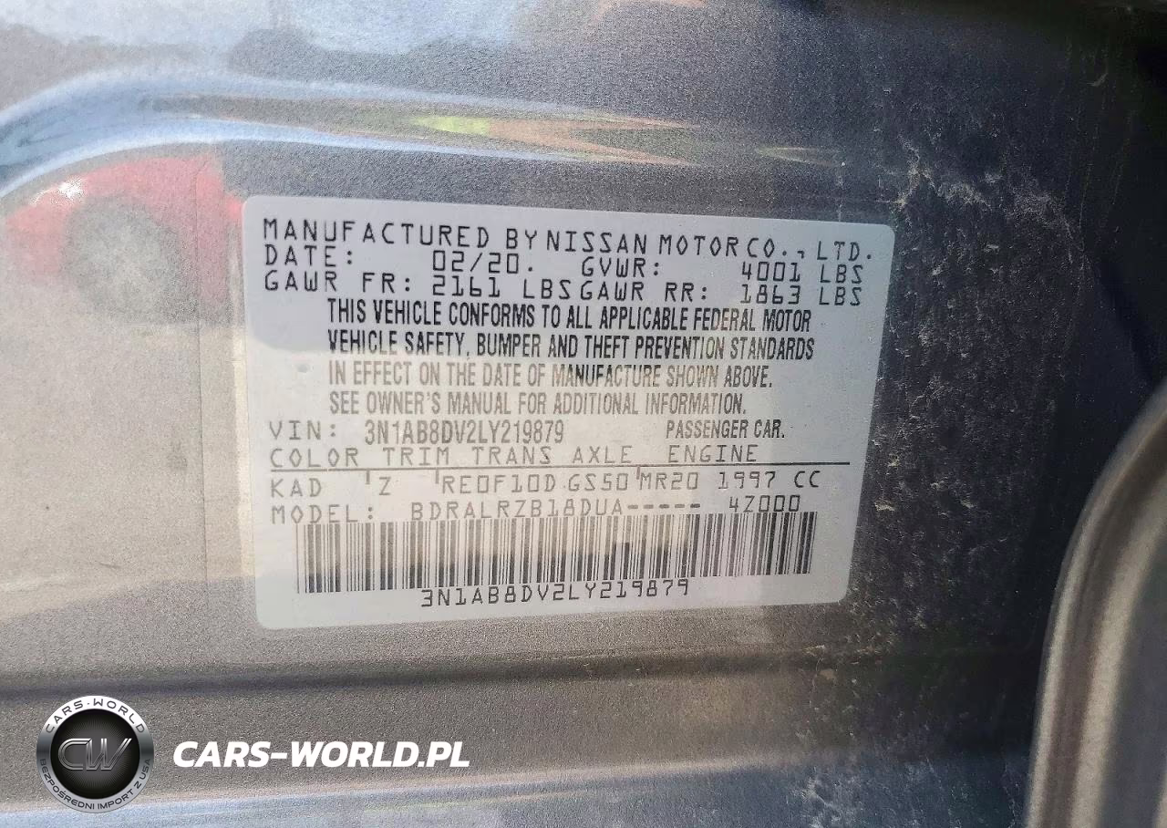 2020 Nissan Sentra Sr VIN:3N1AB8DV2LY219879 - 12