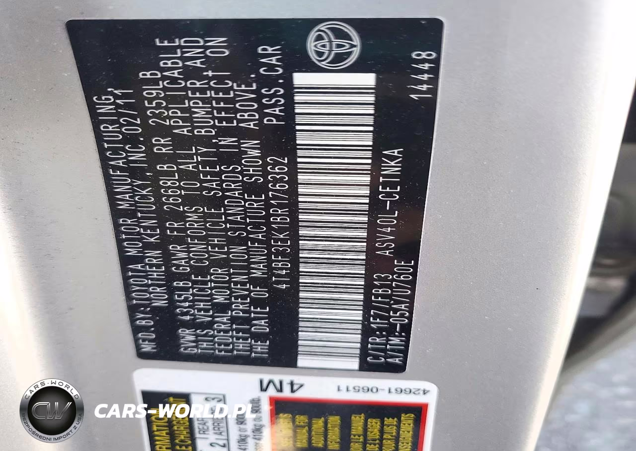 2011 Toyota Camry Le VIN:4T4BF3EK1BR176362 - 13