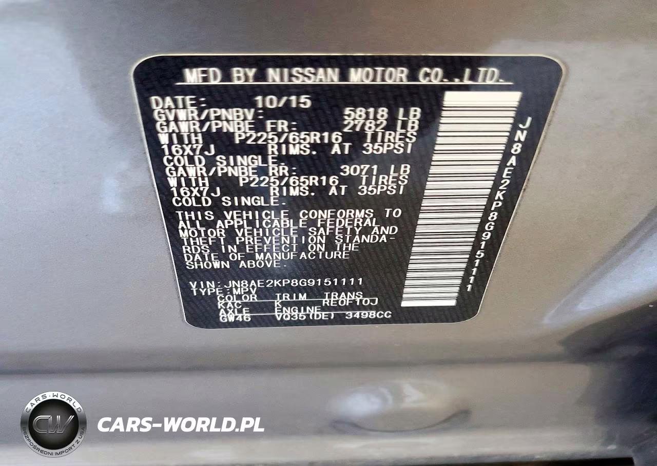 2016 Nissan Quest 3.5 Sv VIN:JN8AE2KP8G9151111 - 13