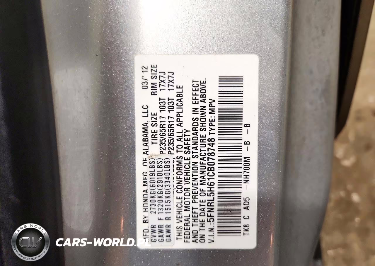 2012 Honda Odyssey Exl VIN:5FNRL5H61CB078748 - 14