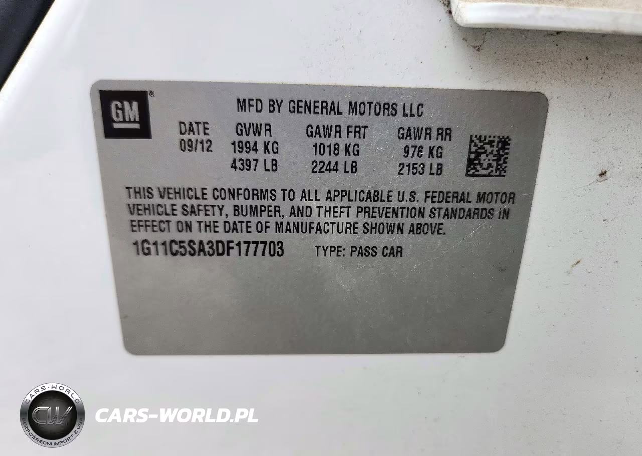 2013 Chevrolet Malibu 1Lt VIN:1G11C5SA3DF177703 - 12