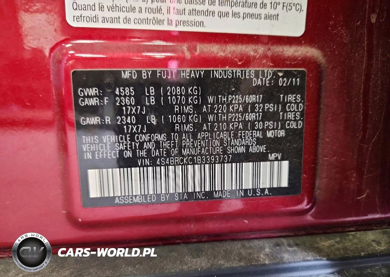 2011 Subaru Outback 2.5I Limited VIN:4S4BRCKC1B3393737 - 13