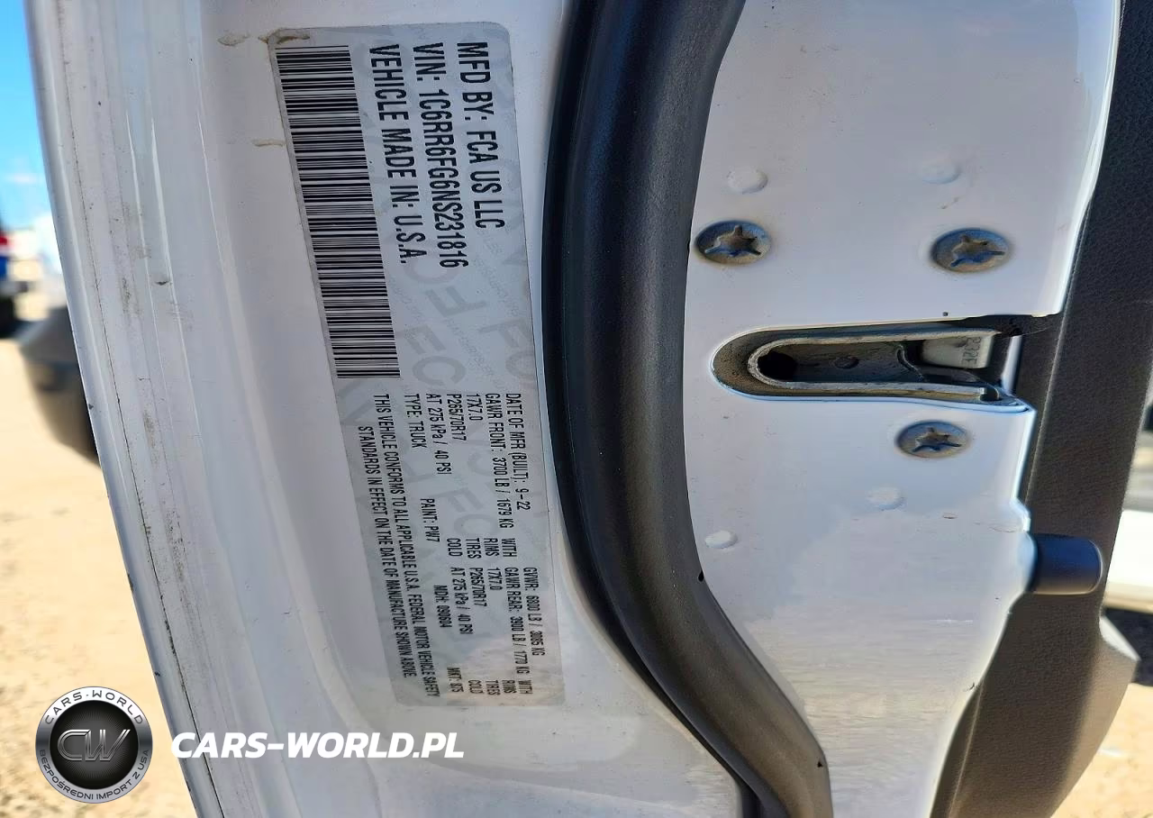 2022 Ram 1500 Classic Tradesman VIN:1C6RR6FG6NS231816 - 12