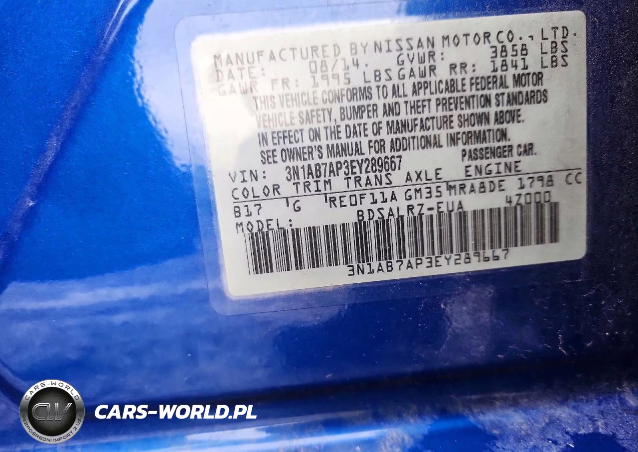 2014 Nissan Sentra Sr VIN:3N1AB7AP3EY289667 - 12