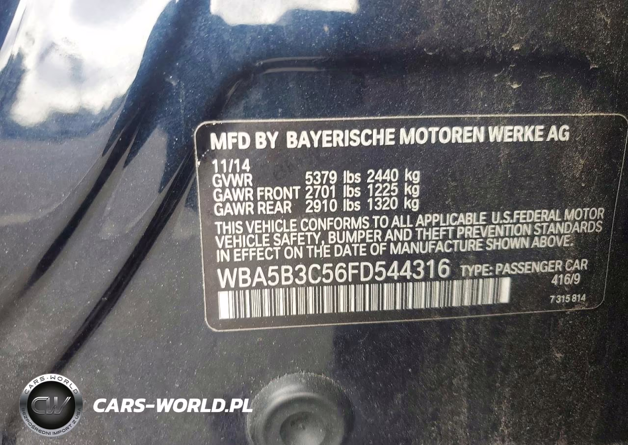 2015 BMW 535 Xi VIN:WBA5B3C56FD544316 - 12