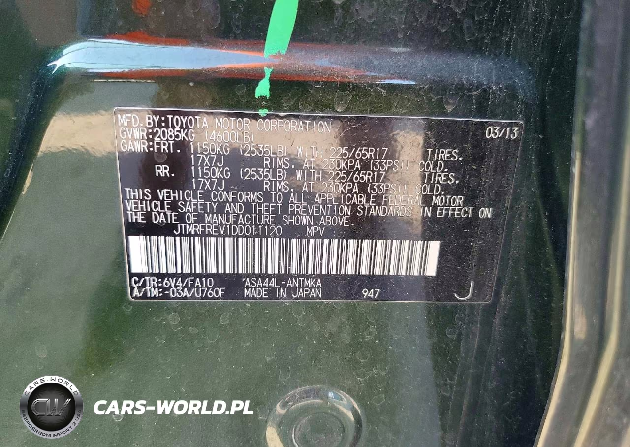 2013 Toyota Rav4 Xle VIN:JTMRFREV1DD011120 - 13