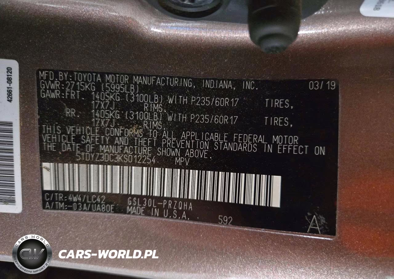 2019 Toyota Sienna Xle 8-Passenger VIN:5TDYZ3DC3KS012254 - 13