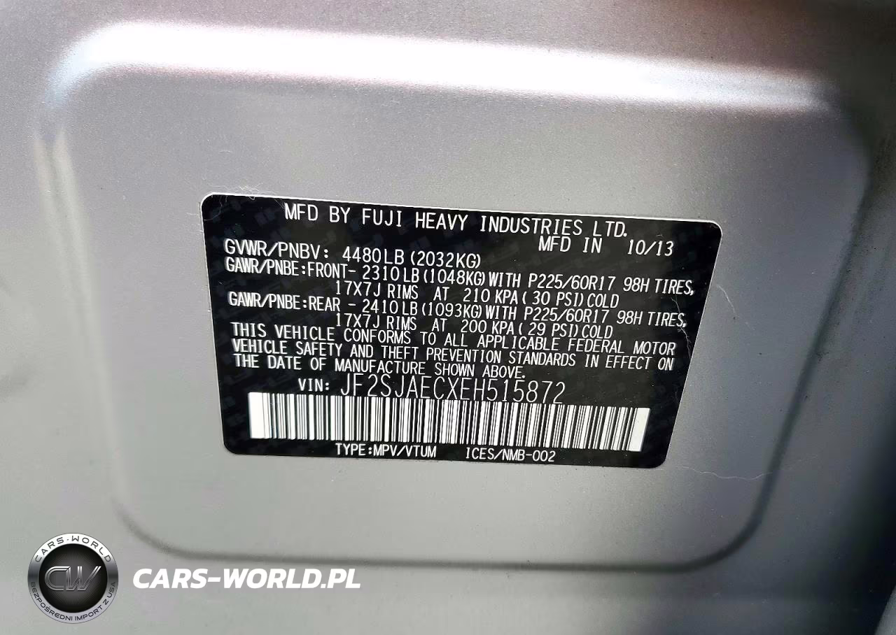 2014 Subaru Forester 2.5I Premium VIN:JF2SJAECXEH515872 - 12