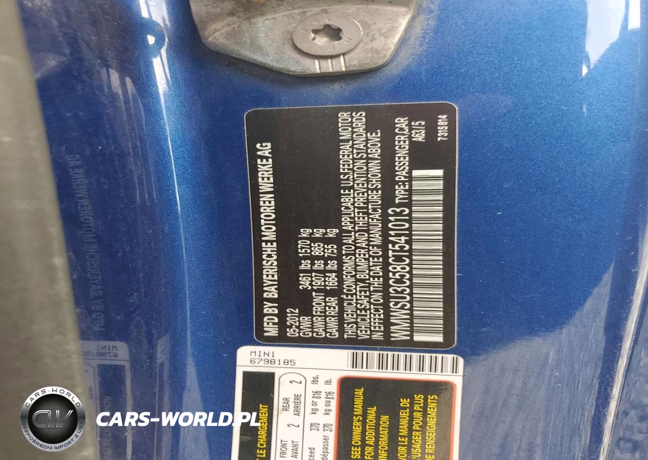 2012 Mini Cooper VIN:WMWSU3C58CT541013 - 12