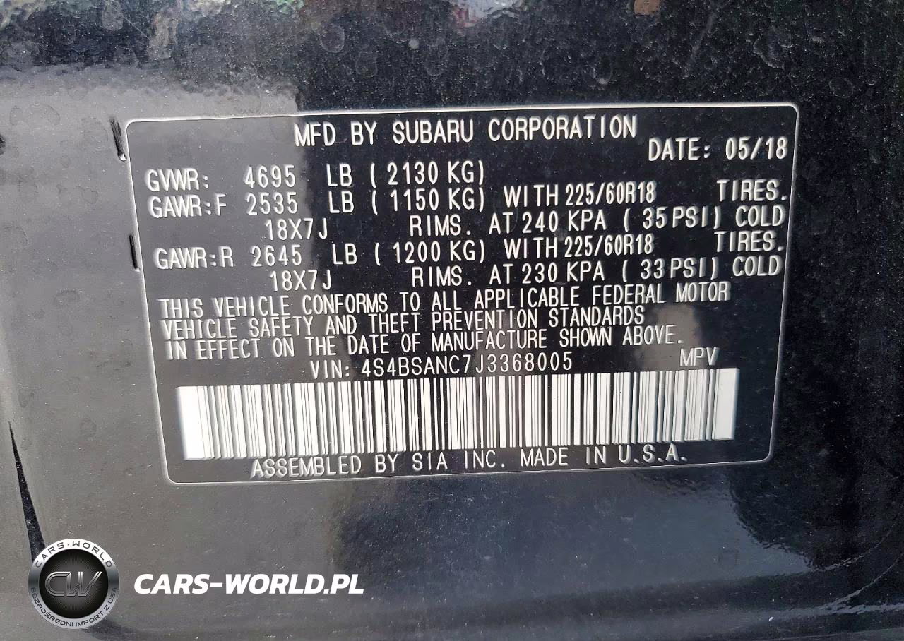 2018 Subaru Outback 2.5I Limited VIN:4S4BSANC7J3368005 - 13