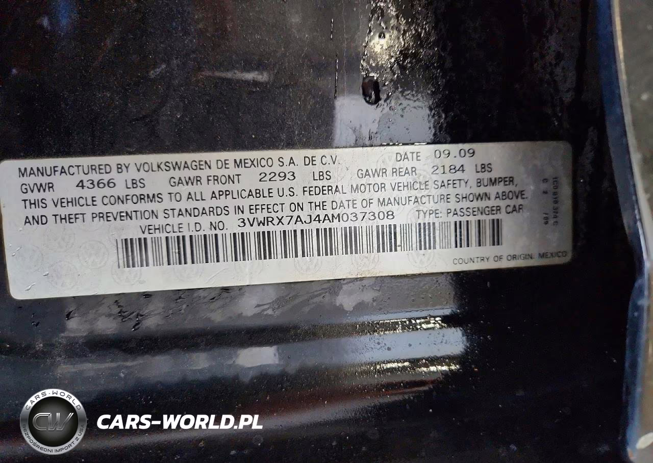2010 Volkswagen Jetta Se VIN:3VWRX7AJ4AM037308 - 12