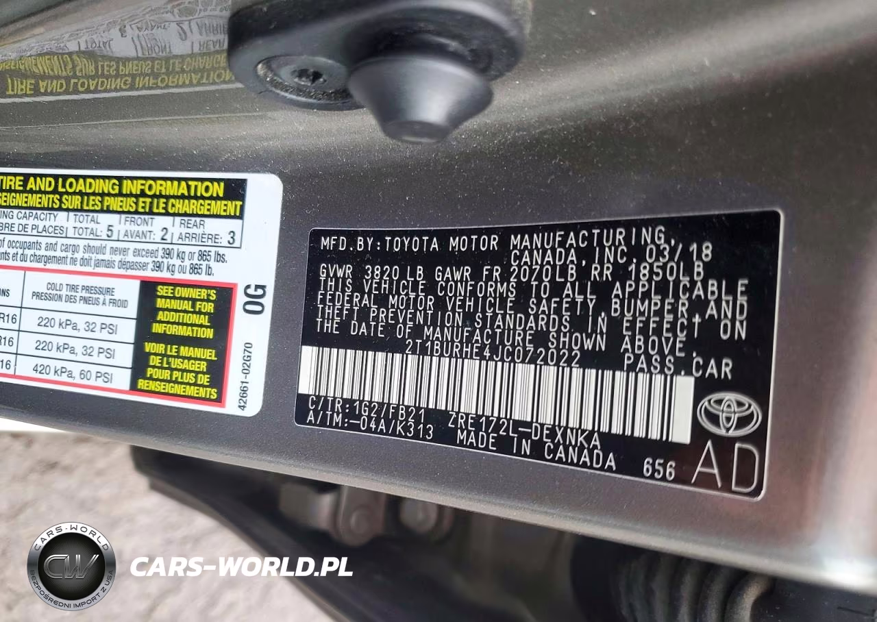 2018 Toyota Corolla Le VIN:2T1BURHE4JC072022 - 12