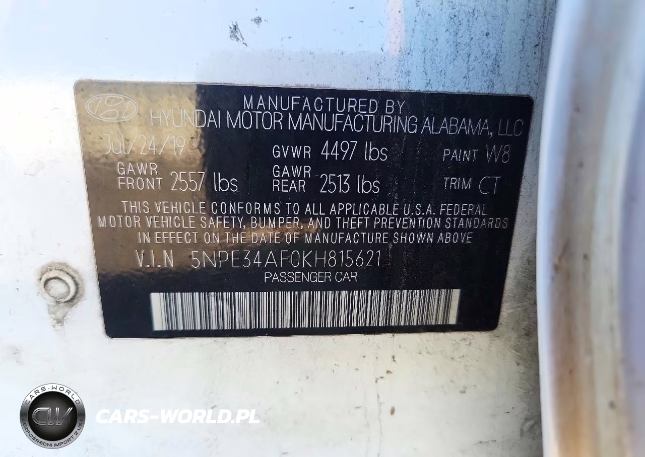 2019 Hyundai Sonata Sport VIN:5NPE34AF0KH815621 - 12
