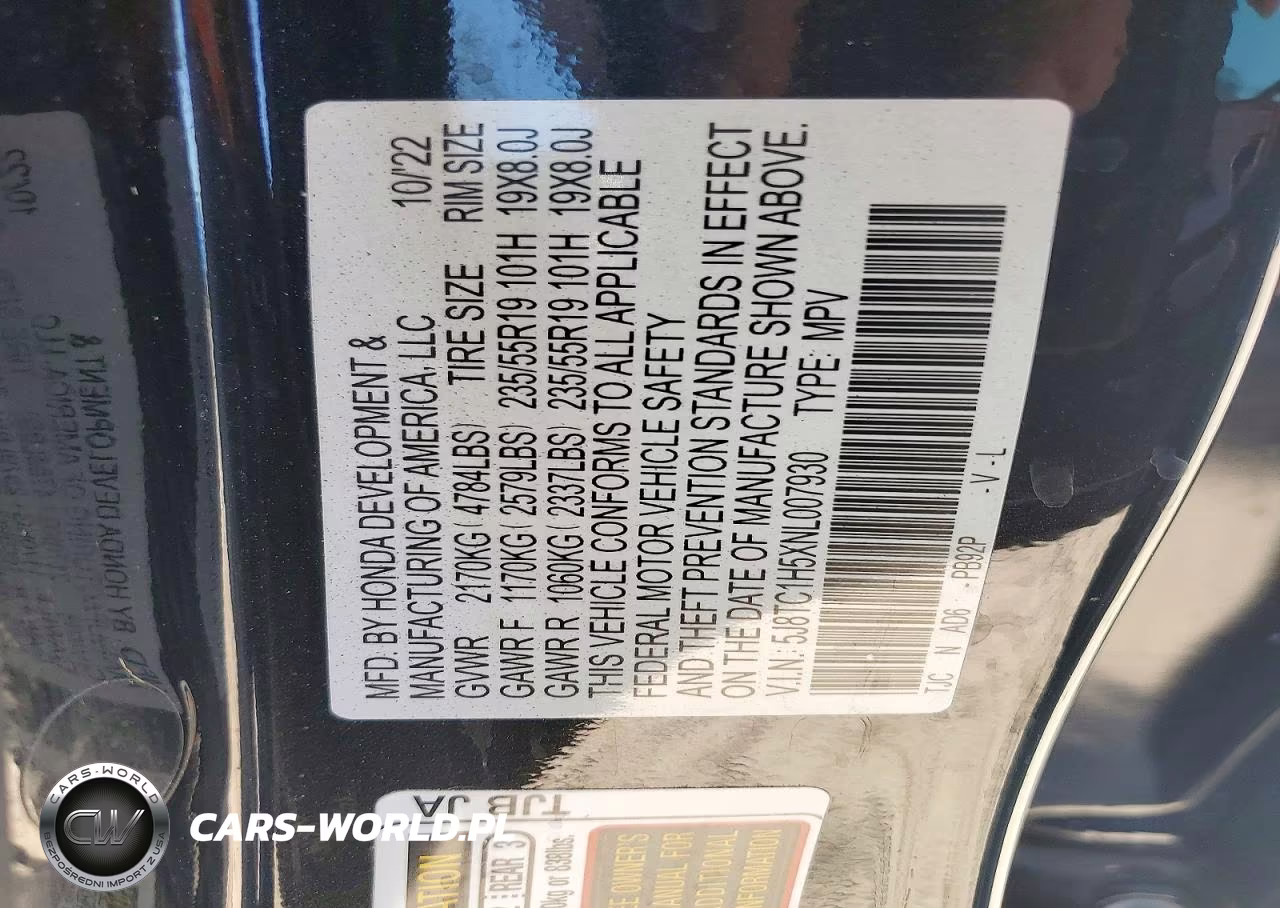 2022 Acura Rdx Technology VIN:5J8TC1H5XNL007930 - 13
