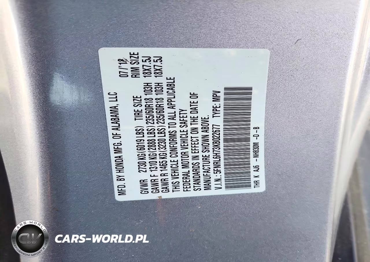 2019 Honda Odyssey Exl VIN:5FNRL6H73KB022677 - 13