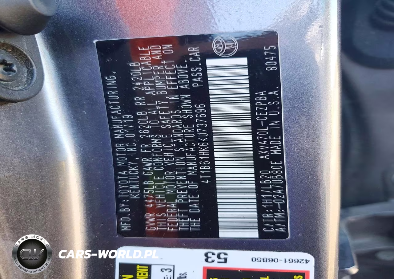 2019 Toyota Camry Xse VIN:4T1B61HK6KU737696 - 12