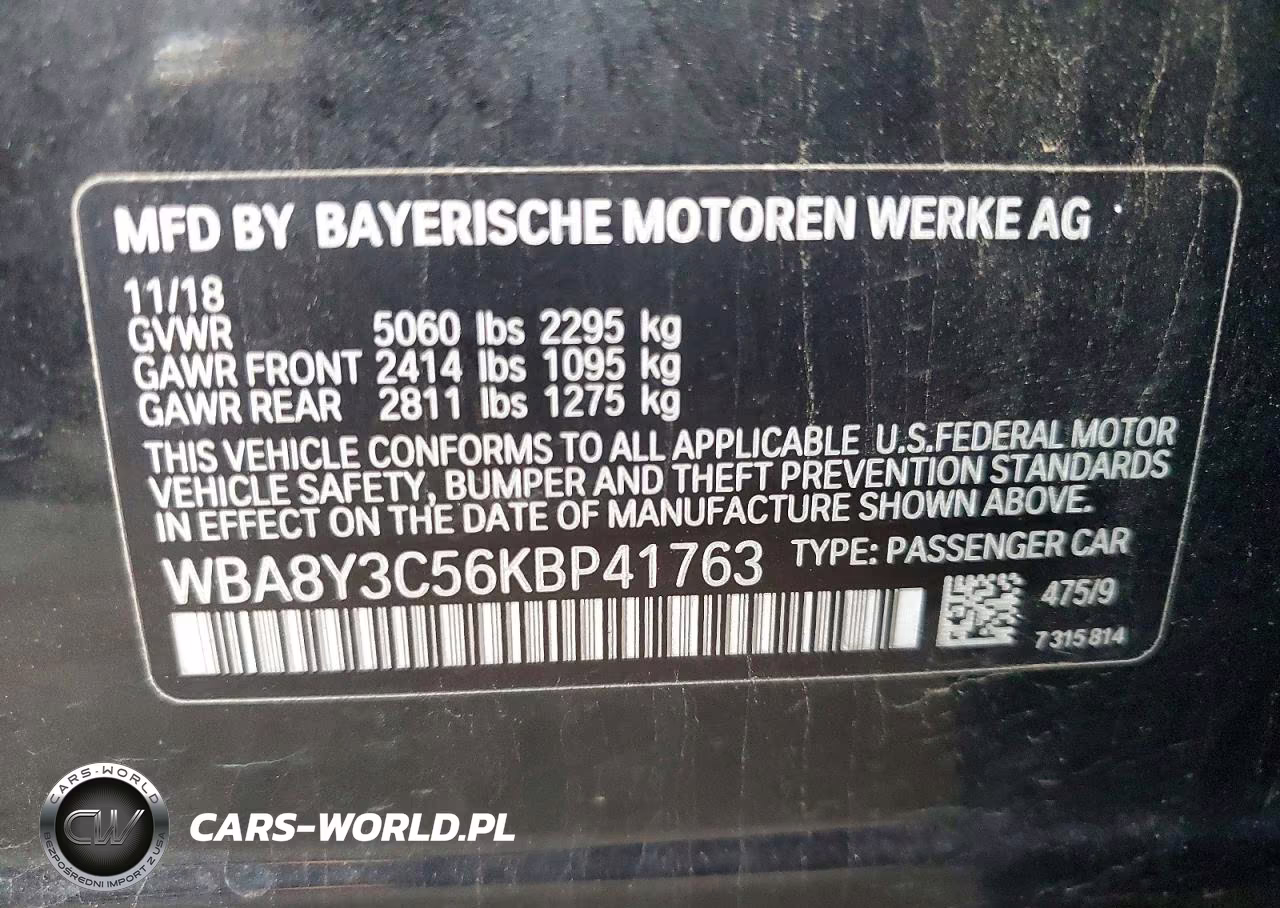 2019 BMW 340Xi Gt VIN:WBA8Y3C56KBP41763 - 12