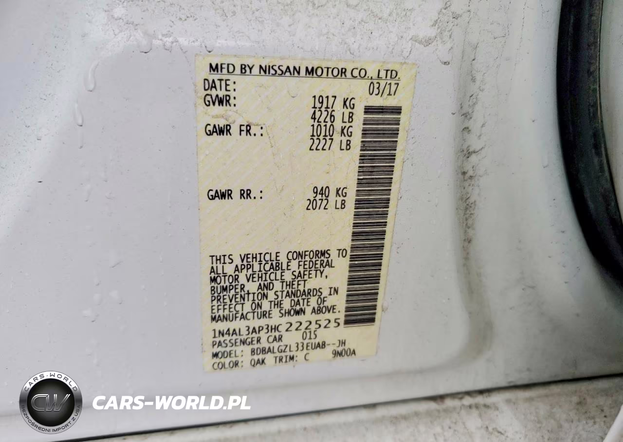 2017 Nissan Altima 2.5 VIN:1N4AL3AP3HC222525 - 13