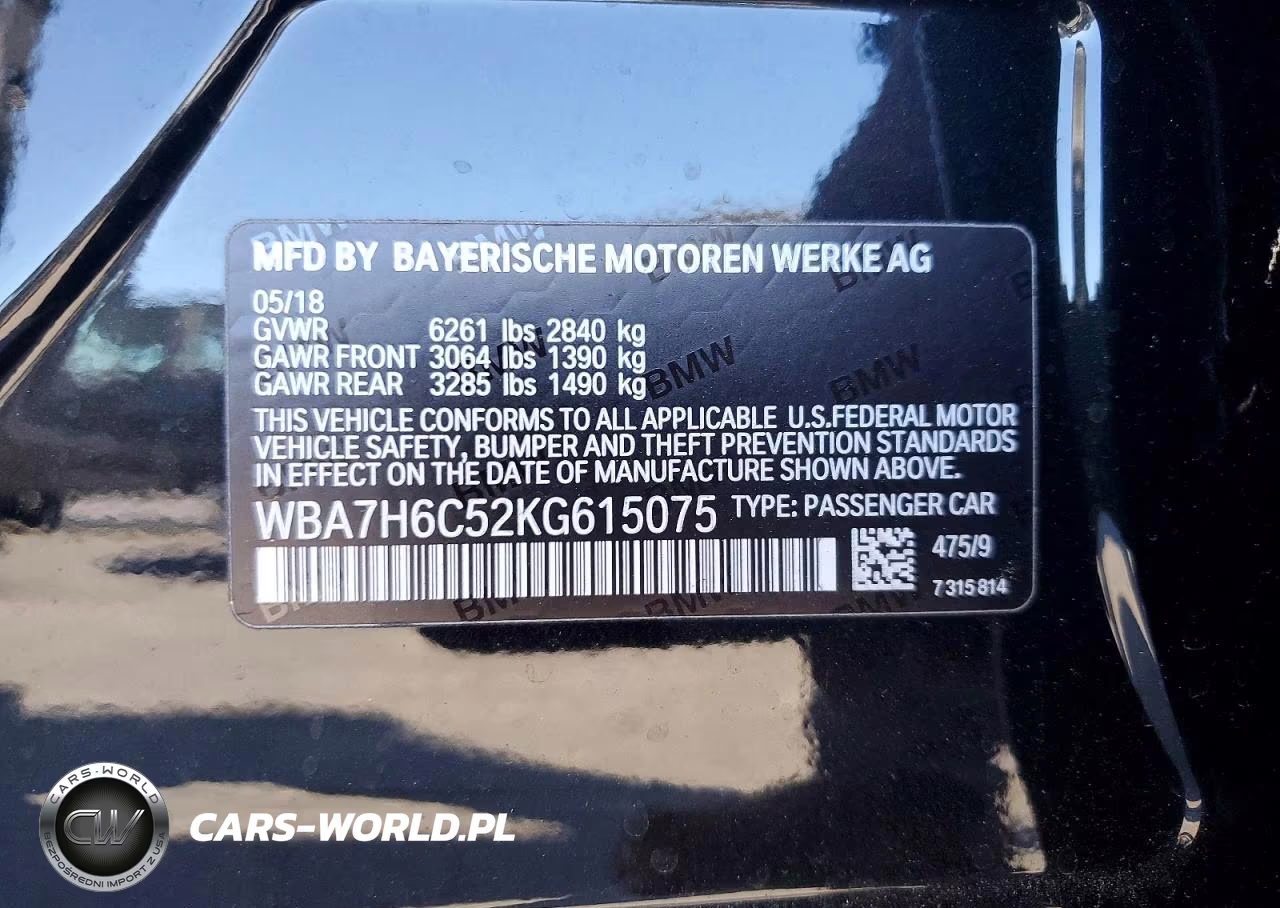 2019 BMW M760 Xi VIN:WBA7H6C52KG615075 - 13