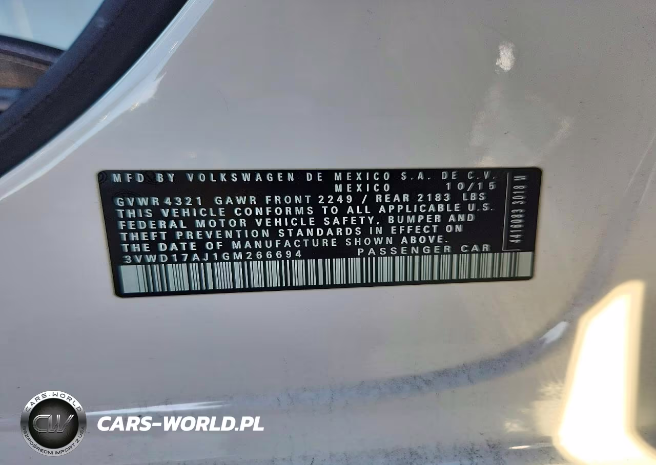 2016 Volkswagen Jetta Sport VIN:3VWD17AJ1GM266694 - 12