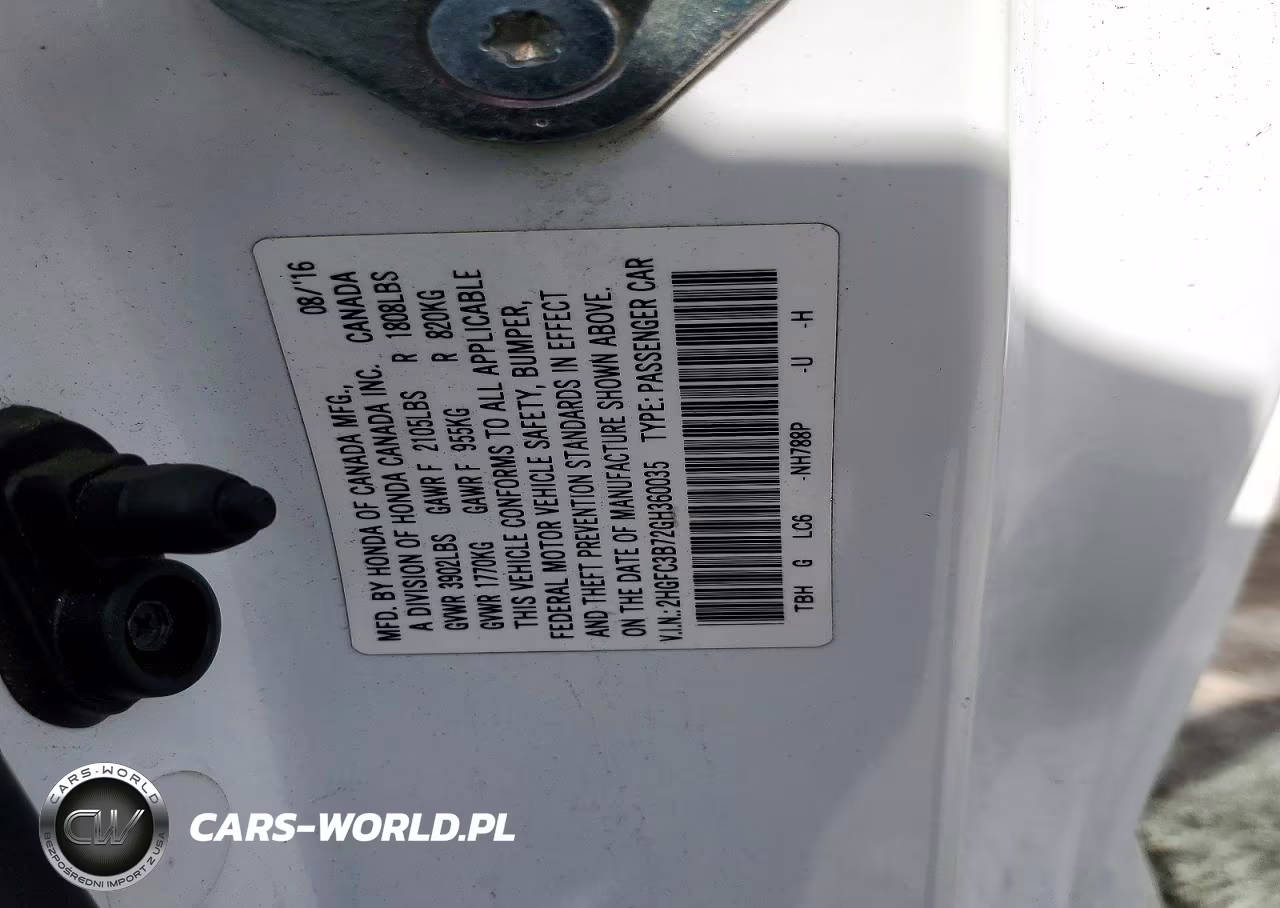 2016 Honda Civic Exl VIN:2HGFC3B72GH360035 - 12