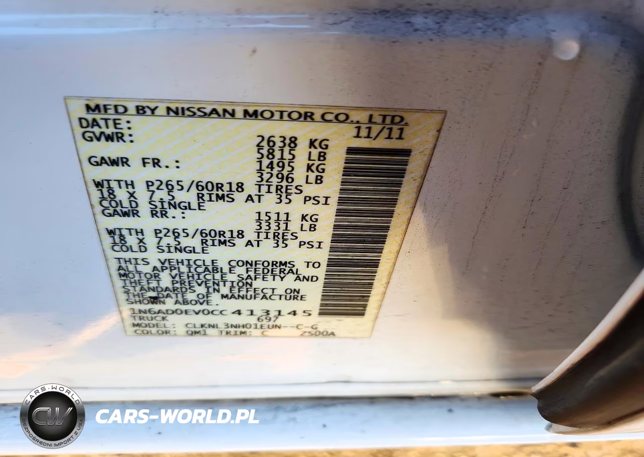 2012 Nissan Frontier S VIN:1N6AD0EV0CC413145 - 13