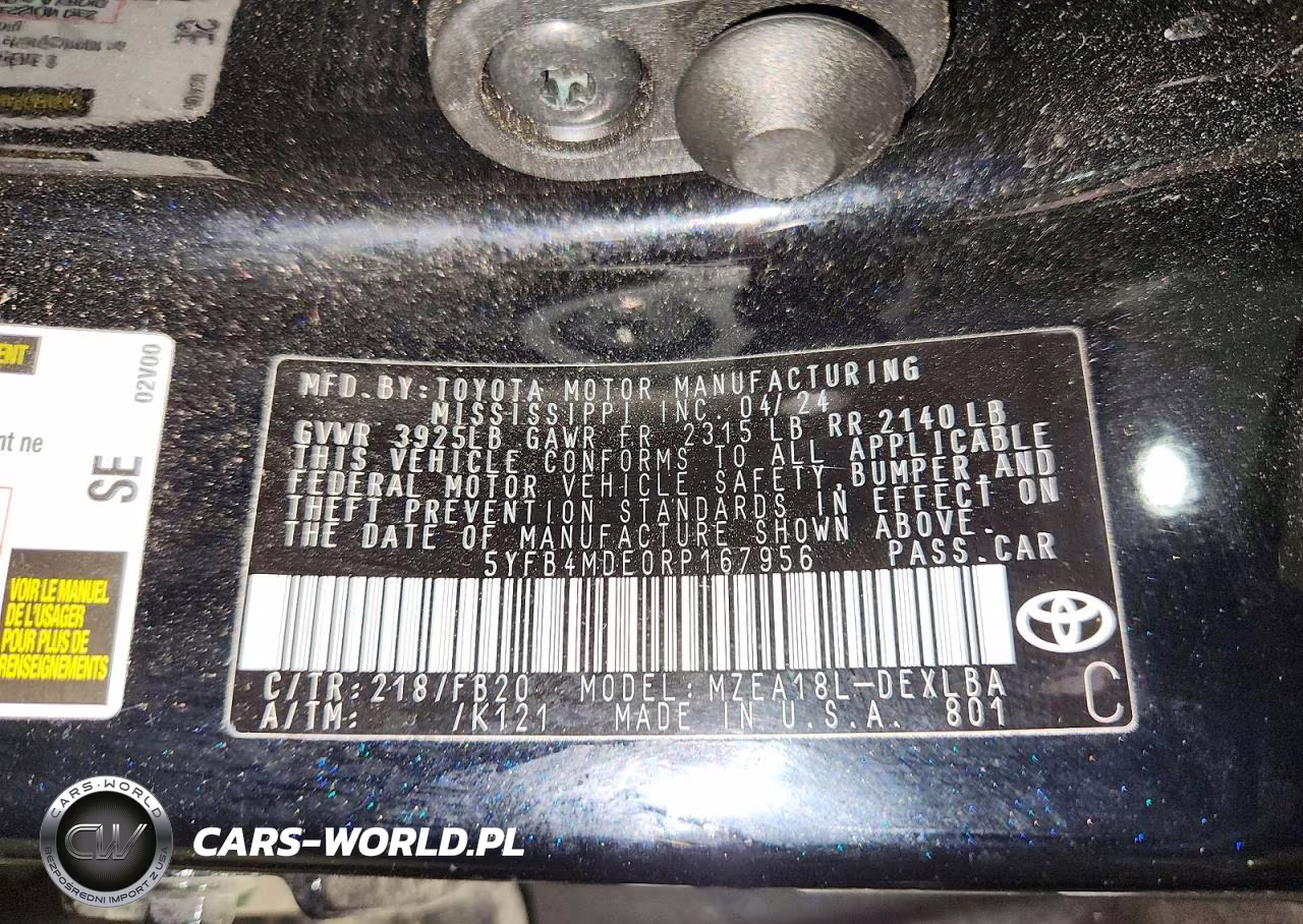2024 Toyota Corolla Le VIN:5YFB4MDE0RP167956 - 12