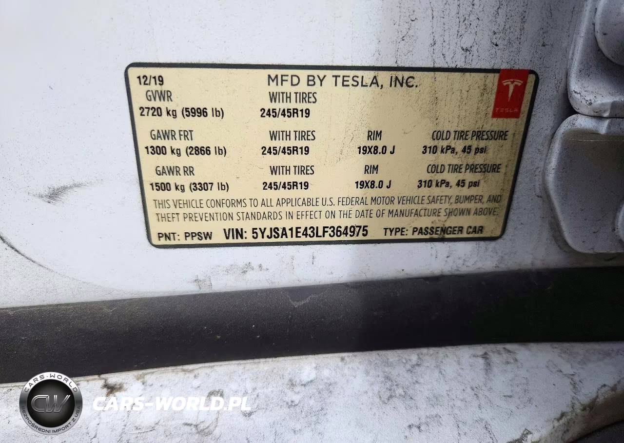 2020 Tesla Model S VIN:5YJSA1E43LF364975 - 13