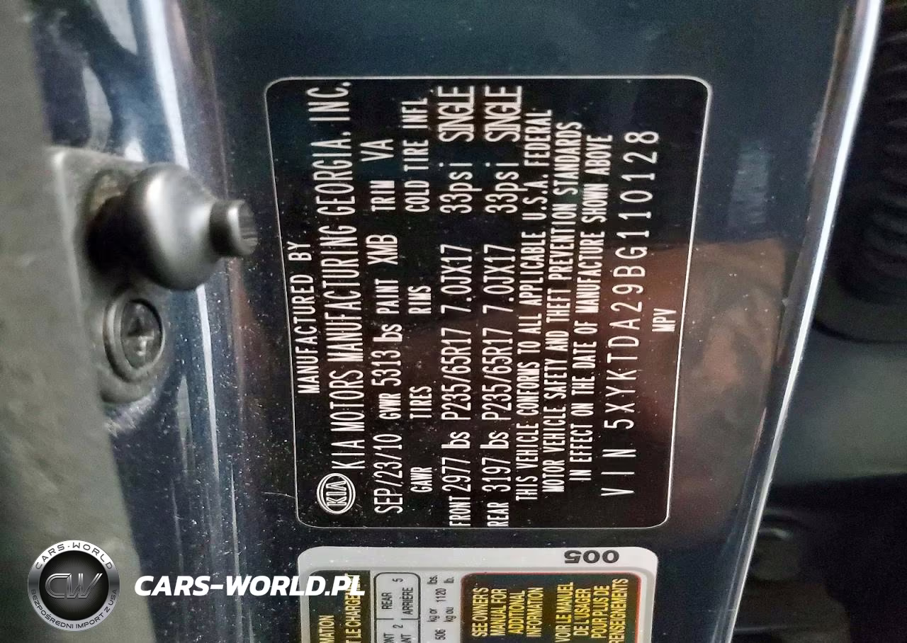 2011 Kia Sorento Lx VIN:5XYKTDA29BG110128 - 13