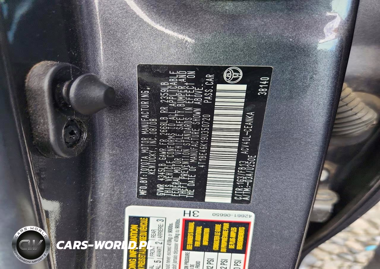 2009 Toyota Camry Le VIN:4T1BE46K19U350720 - 13