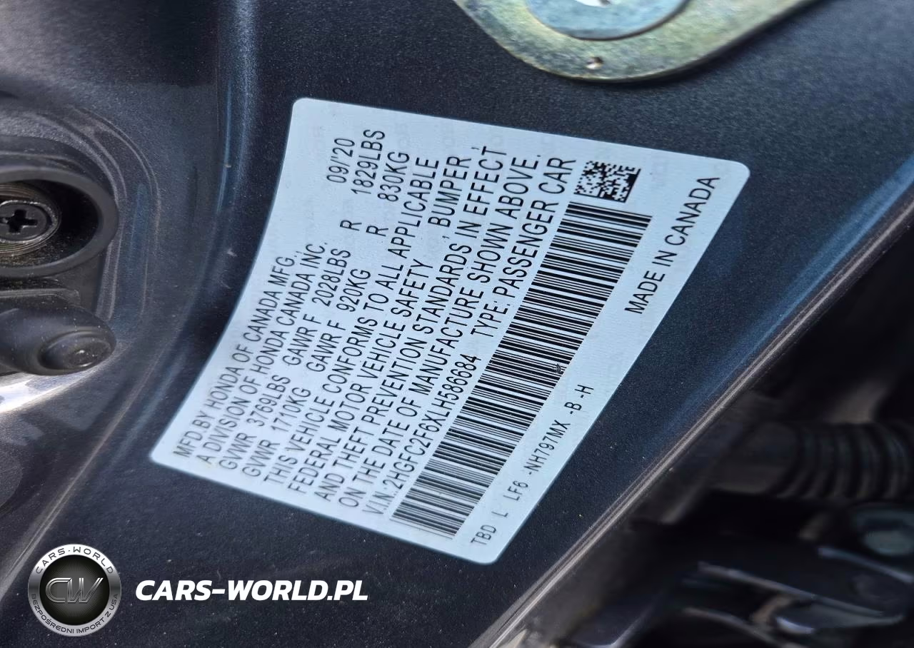 2020 Honda Civic Lx VIN:2HGFC2F6XLH586684 - 13