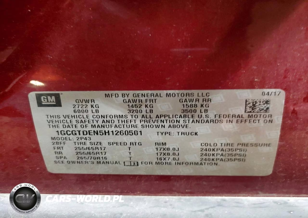2017 Chevrolet Colorado Z71 VIN:1GCGTDEN5H1260501 - 13