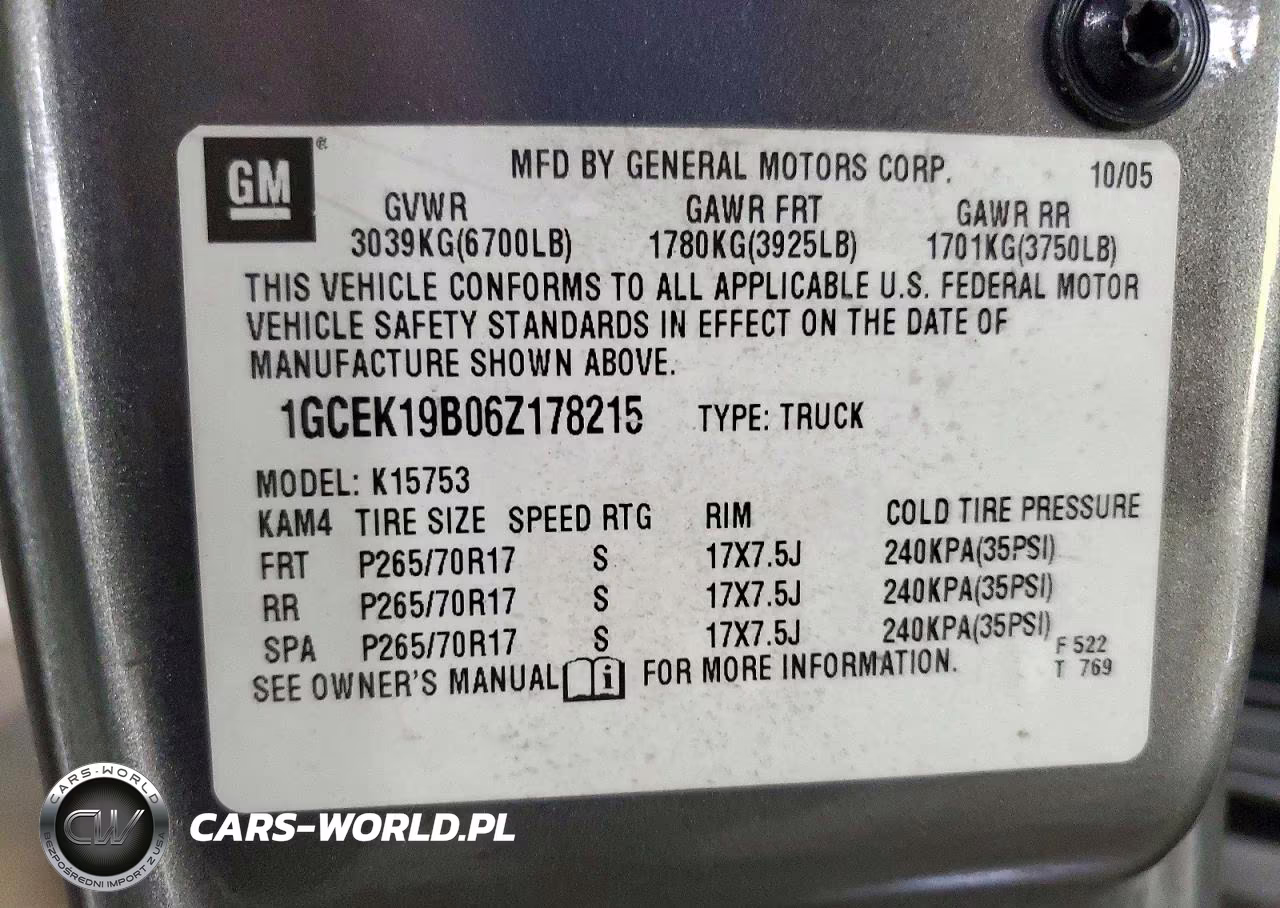 2006 Chevrolet Silverado K1500 VIN:1GCEK19B06Z178215 - 13