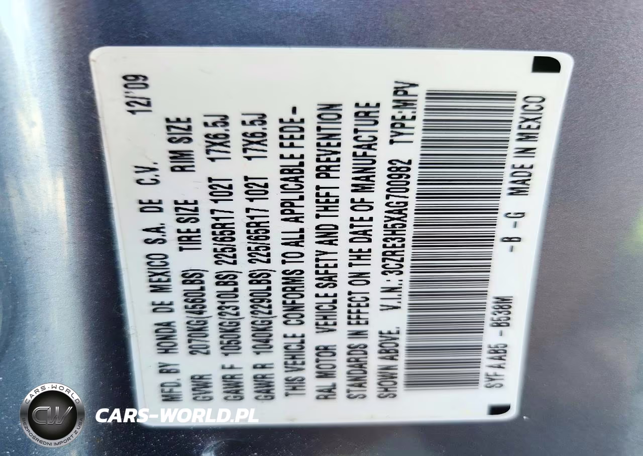 2010 Honda Cr-V Ex VIN:3CZRE3H5XAG700982 - 14