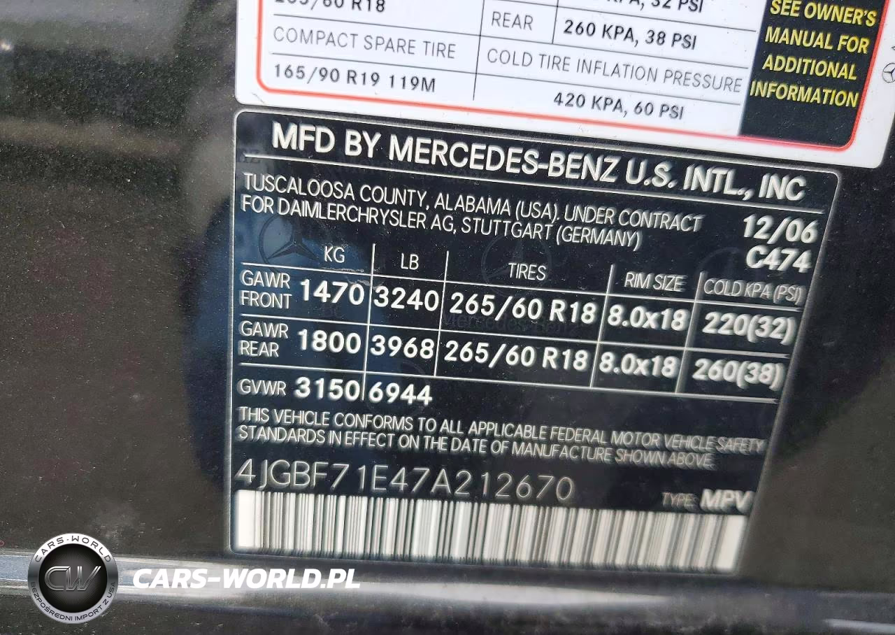 2007 Mercedes-Benz Gl 450 4Matic VIN:4JGBF71E47A212670 - 14