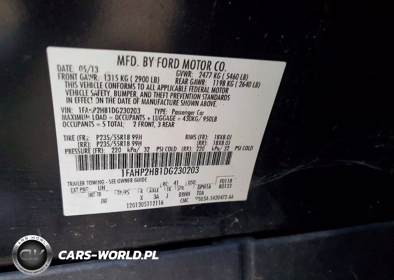 2013 Ford Taurus Sel VIN:1FAHP2H81DG230203 - 12