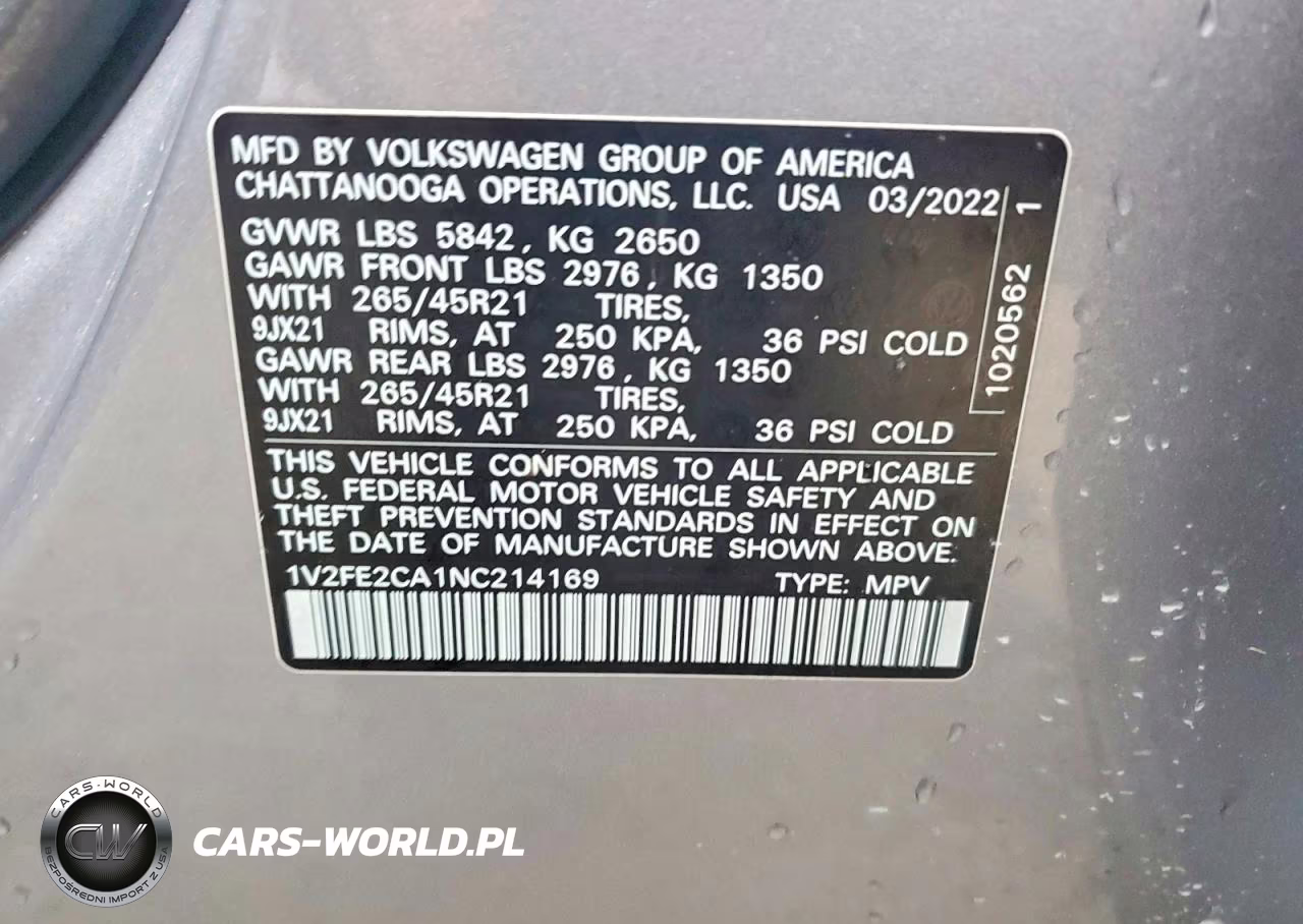 2022 Volkswagen Atlas Cross Sport Sel Premium R-Line VIN:1V2FE2CA1NC214169 - 13