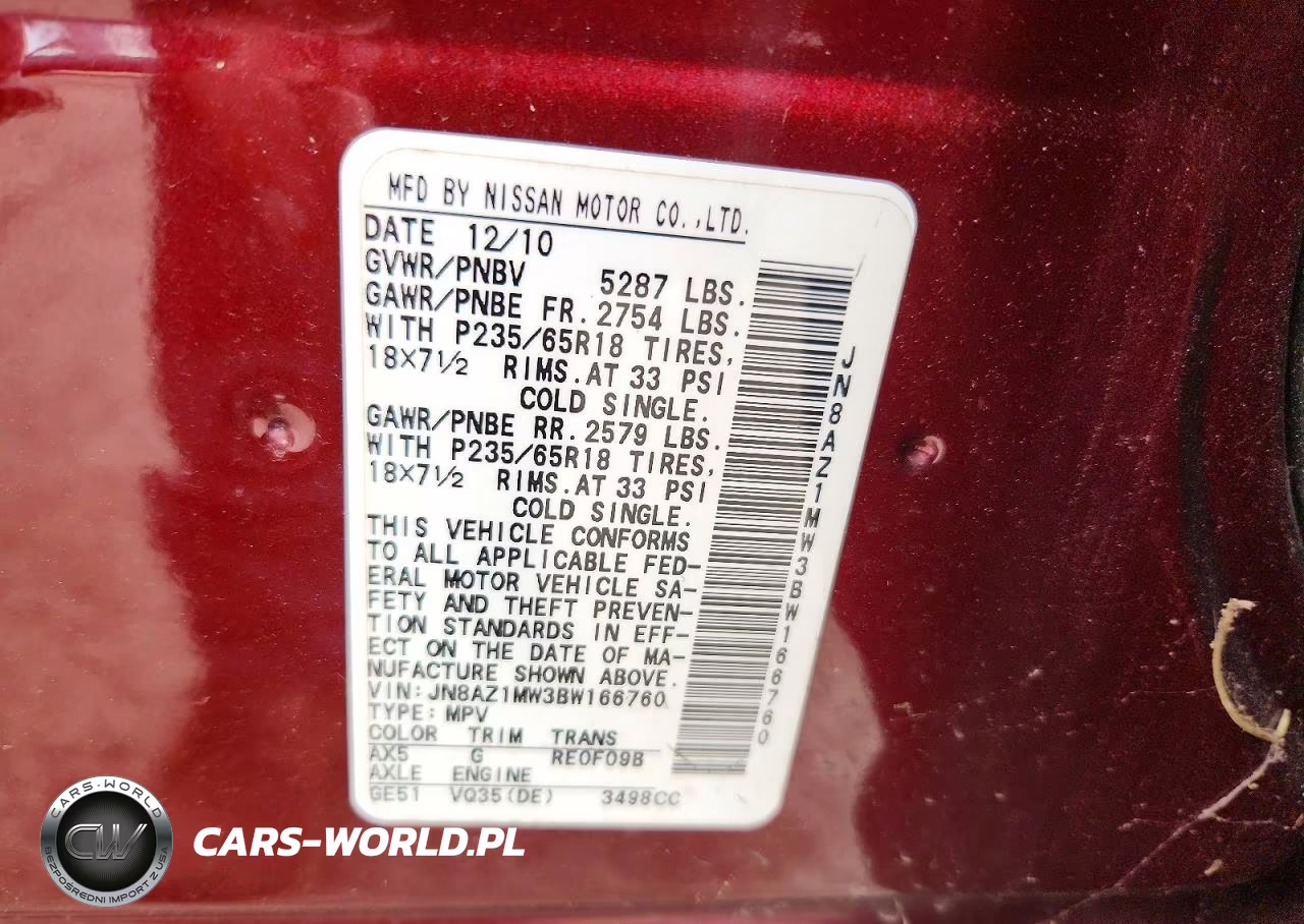 2011 Nissan Murano S VIN:JN8AZ1MW3BW166760 - 13