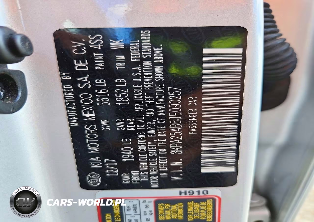 2018 Kia Rio 5-Door Lx VIN:3KPA25AB6JE090257 - 12