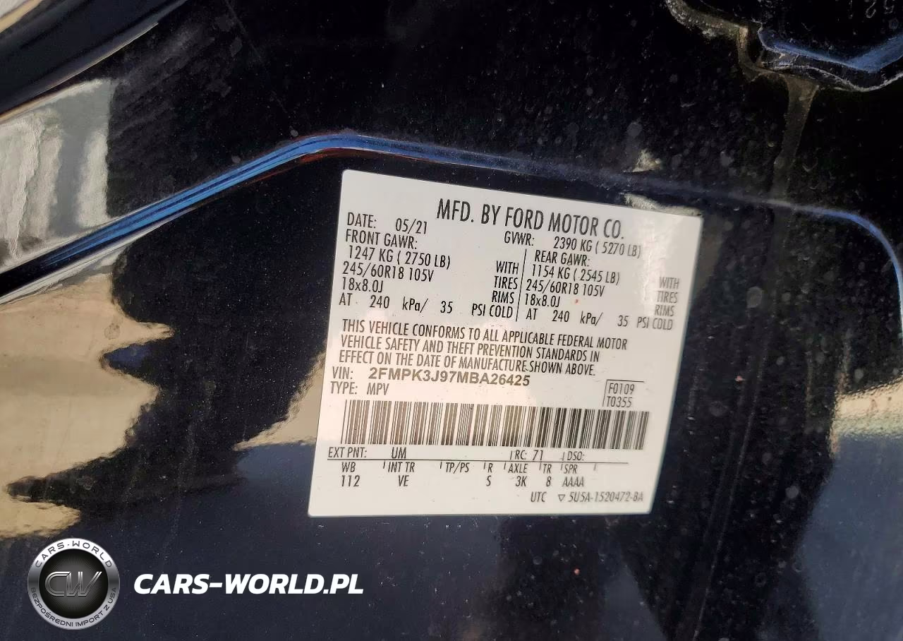2021 Ford Edge Sel VIN:2FMPK3J97MBA26425 - 12