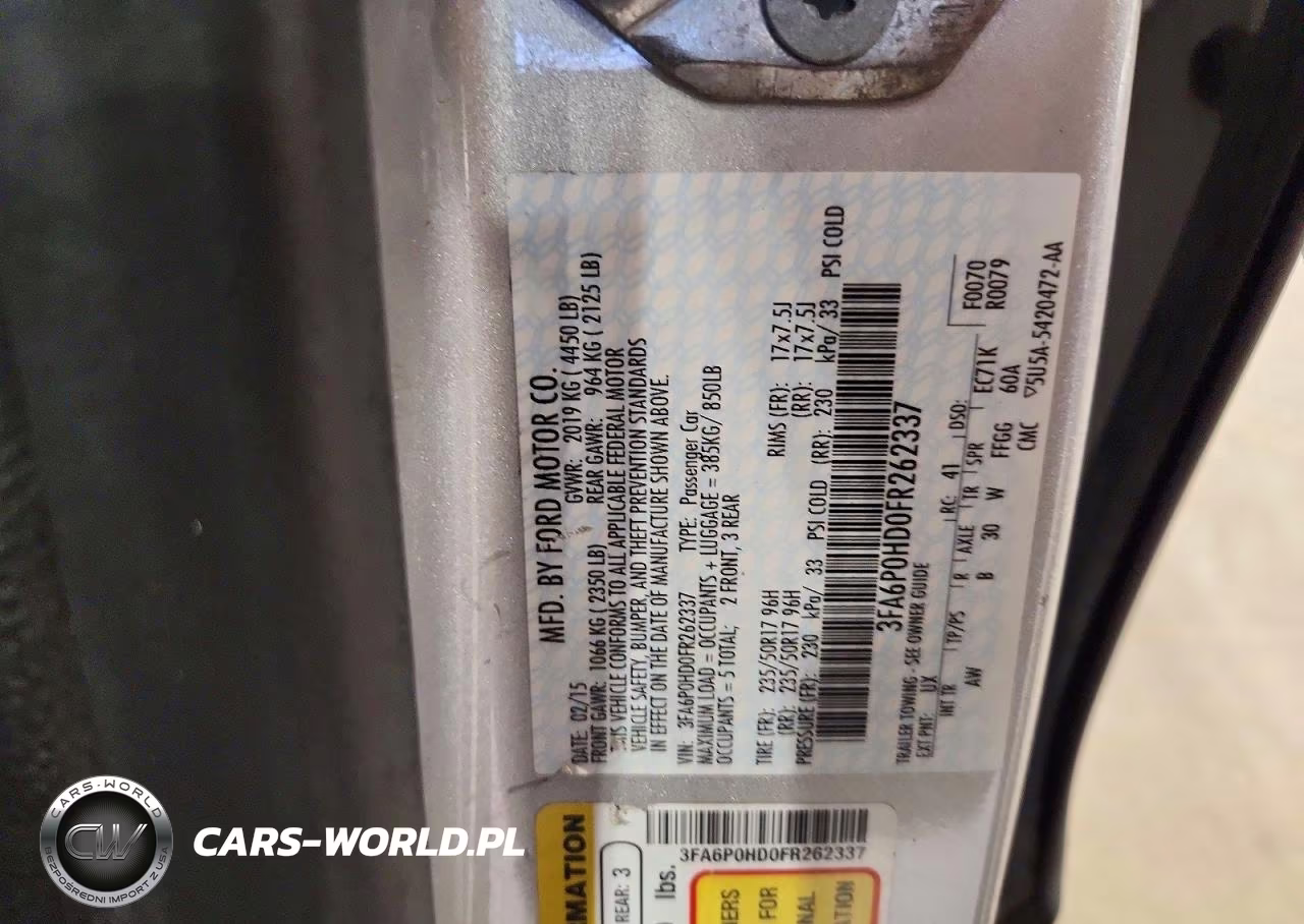 2015 Ford Fusion Se VIN:3FA6P0HD0FR262337 - 12