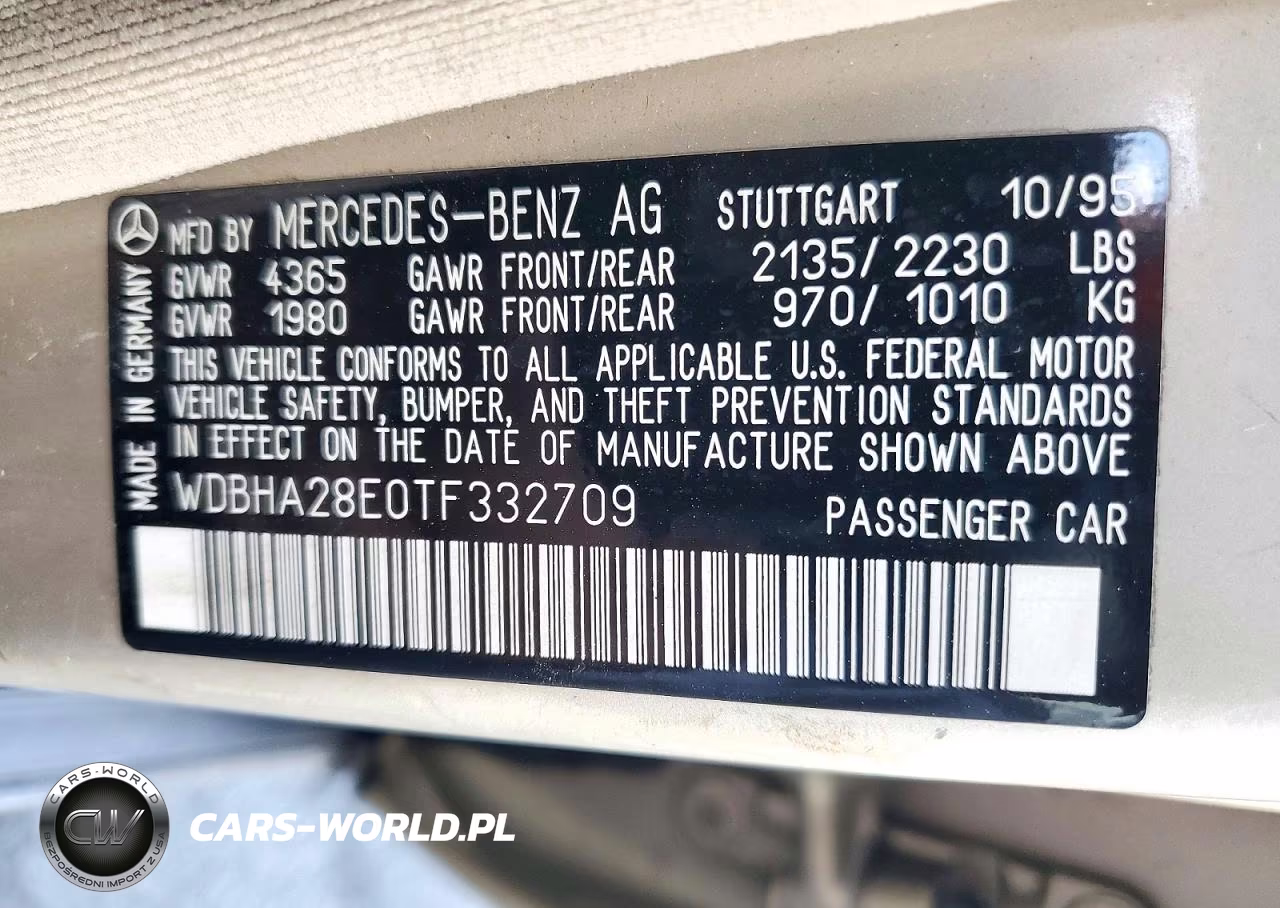 1996 Mercedes-Benz C 280 VIN:WDBHA28E0TF332709 - 12