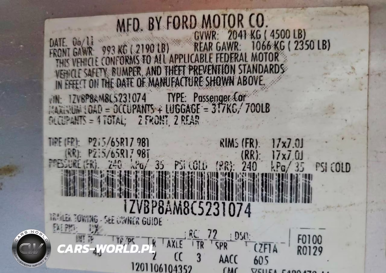 2012 Ford Mustang VIN:1ZVBP8AM8C5231074 - 12